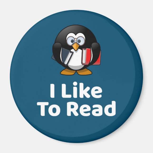 I Like To Read Penguin Magnet (Front)