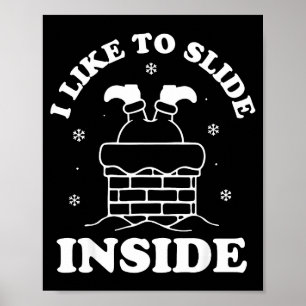 I Like To Ride On Top Slide Inside Xmas Couple Mat Poster