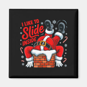 I Like To Slide Inside Funny Santa Couple Matching Magnet