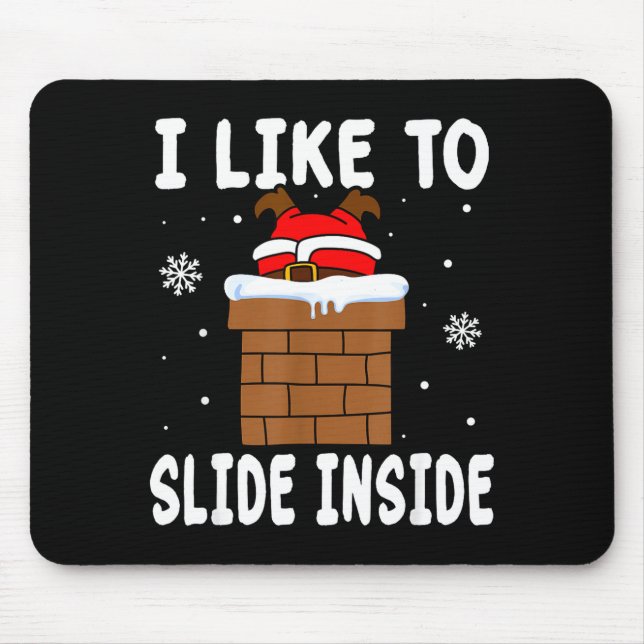 I Like To Slide Inside Funny Xmas Couple  Mouse Mat (Front)