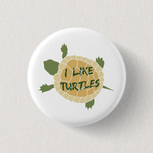 I Like Turtles 3 Cm Round Badge