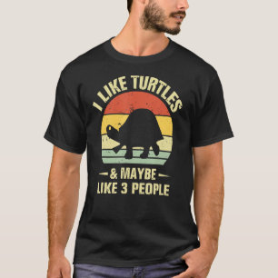 I Like Turtles And Maybe Like 3 People Tortoise Lo T-Shirt