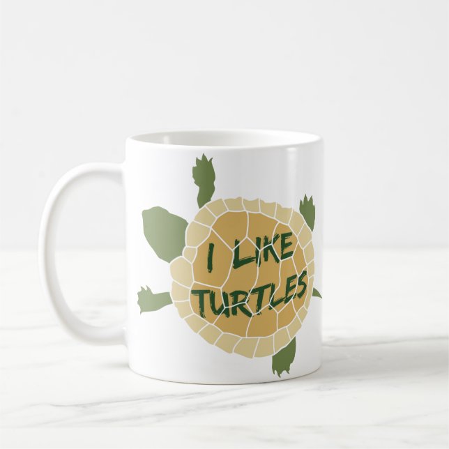 I Like Turtles Coffee Mug (Left)