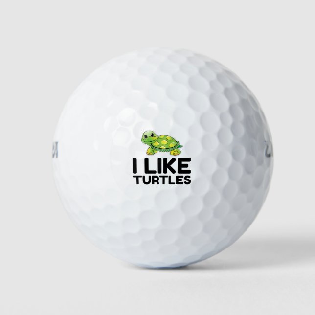 I Like Turtles Golf Balls (Front)
