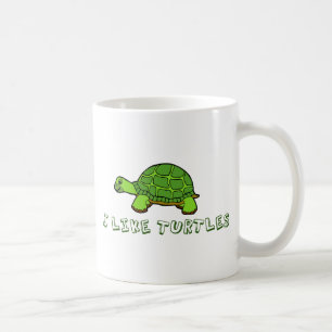 I Like Turtles Green Cute Coffee Mug