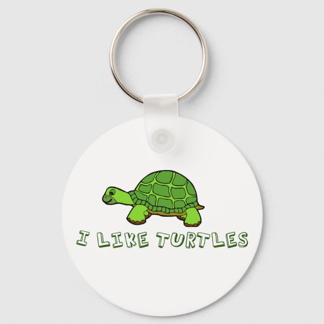 I Like Turtles Key Ring (Front)