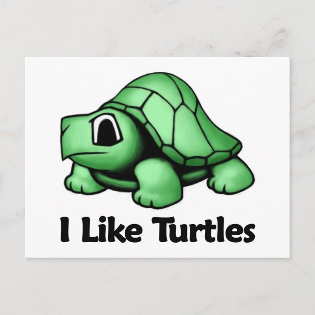I Like Turtles Postcard (Front)