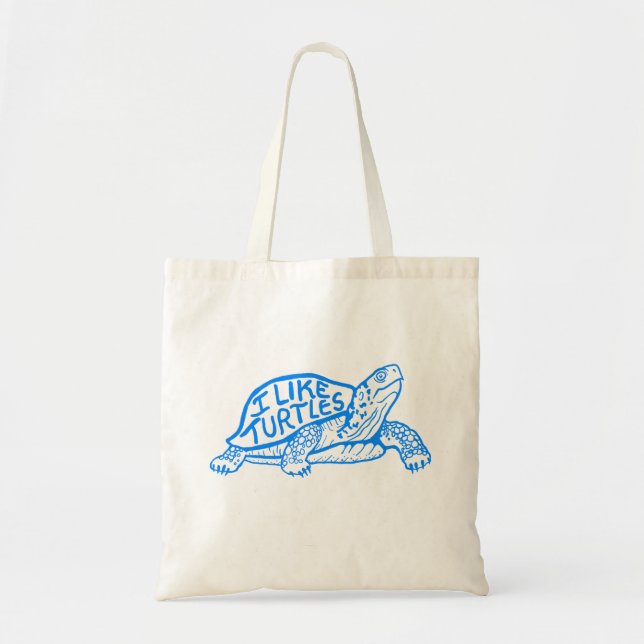 I Like Turtles tote bag (Front)