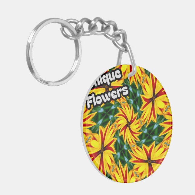I Like Unique Flowers Key Ring (Front Left)