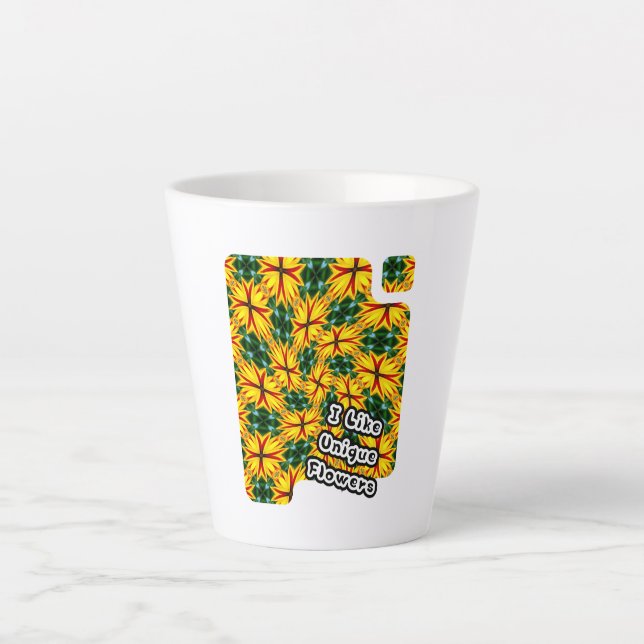 I Like Unique Flowers Latte Mug (Front)