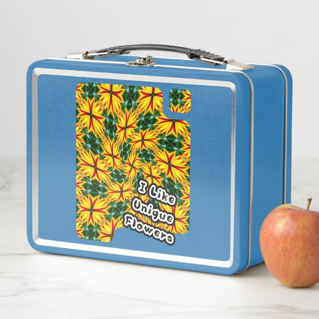 I Like Unique Flowers Metal Lunch Box (In Situ)