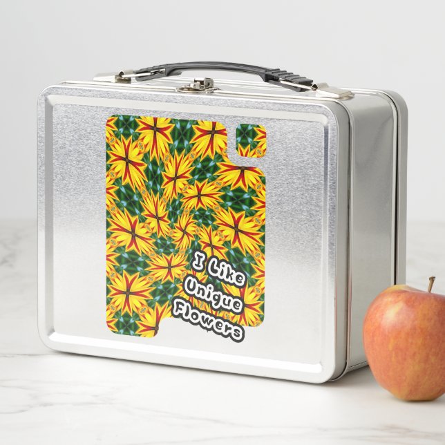 I Like Unique Flowers Metal Lunch Box (In Situ)