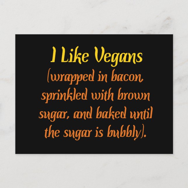I Like Vegans... Postcard (Front)