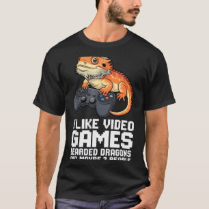 I Like Video Games Bearded Dragon Gamer Introvert T-Shirt