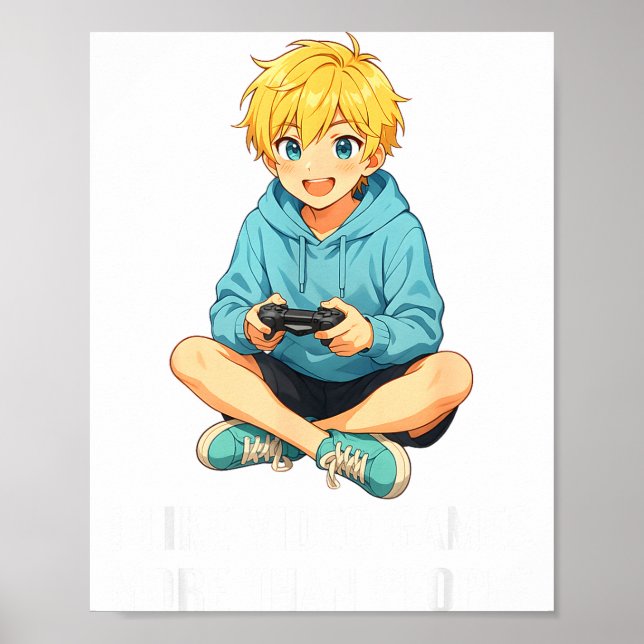 I Like Video Games More Than People Funny Gamer An Poster (Front)