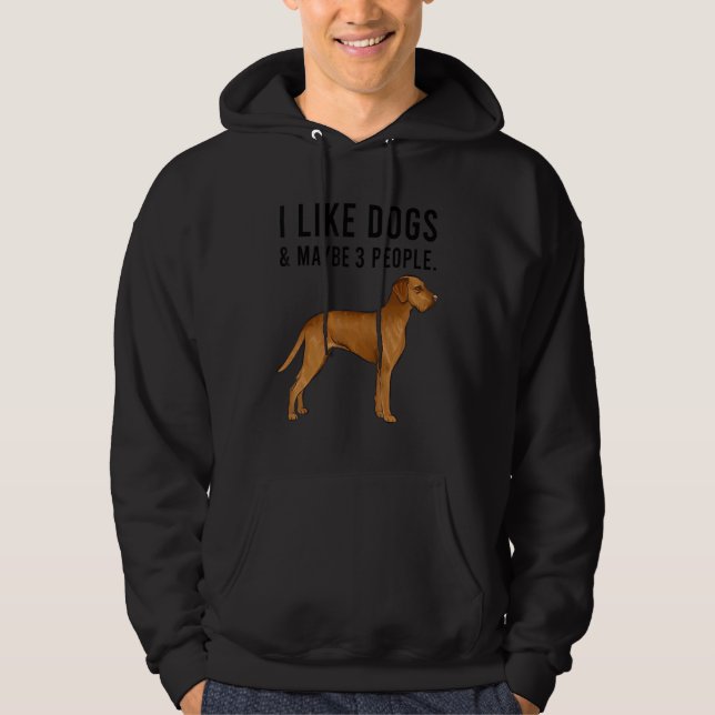 I Like Wirehaired Vizsla Dogs And Maybe 3 People Hoodie (Front)