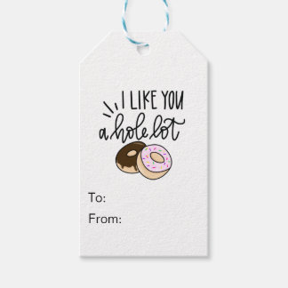 I Like You A Hole Lot - Doughnut Valentine Gift Ta Tags