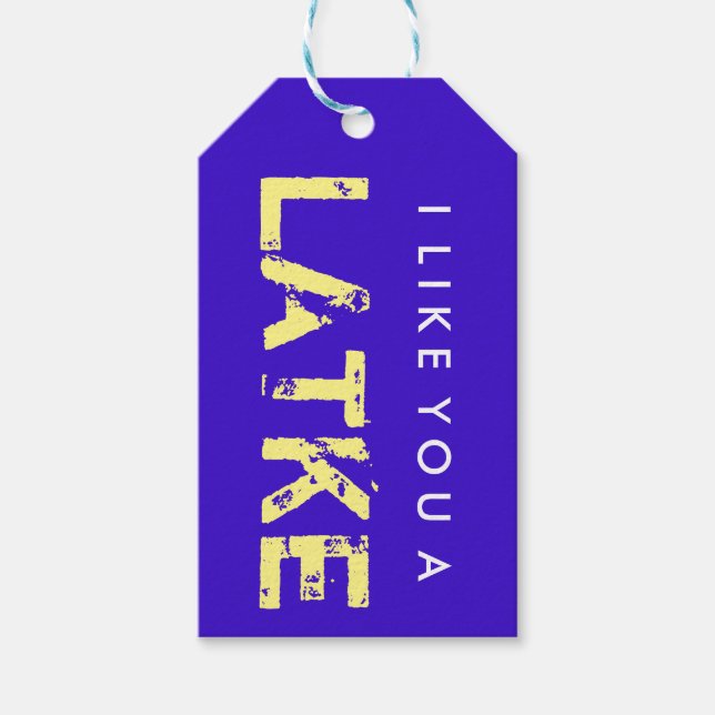 I Like You A Latke Hanukkah Gift Tag (Front)