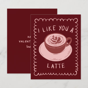 I Like You A Latte Funny Valentine's Day Cards
