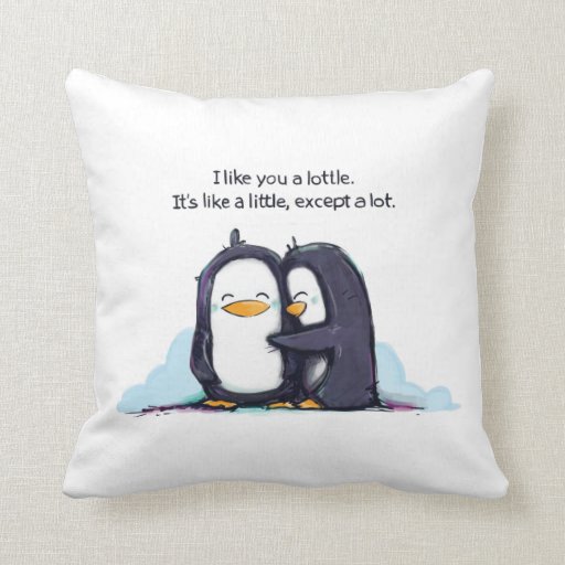 Image of I Like You a Lottle Penguins - Pillow! Cushion