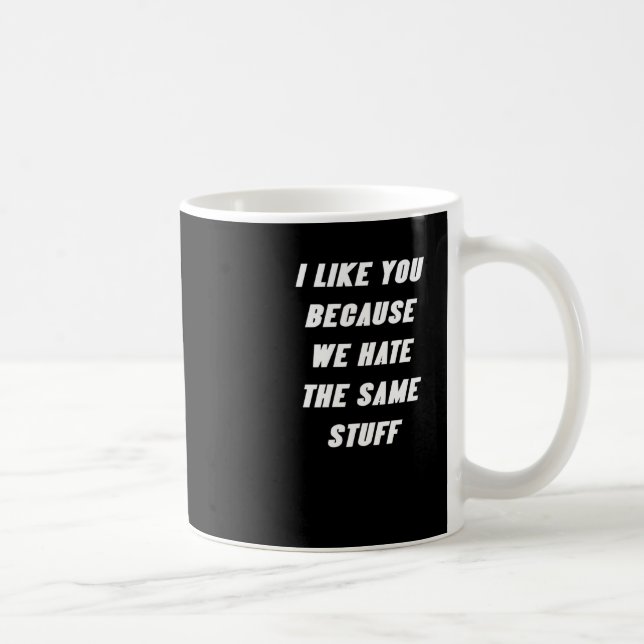 I Like You Because We Hate The Same Stuff Funny Sa Coffee Mug (Right)