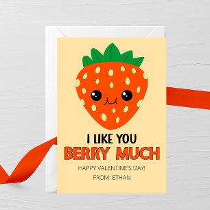 I Like You Berry Much Valentine's Day Card