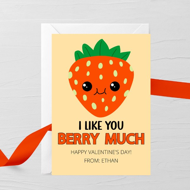 I Like You Berry Much Valentine's Day Card (Creator Uploaded)