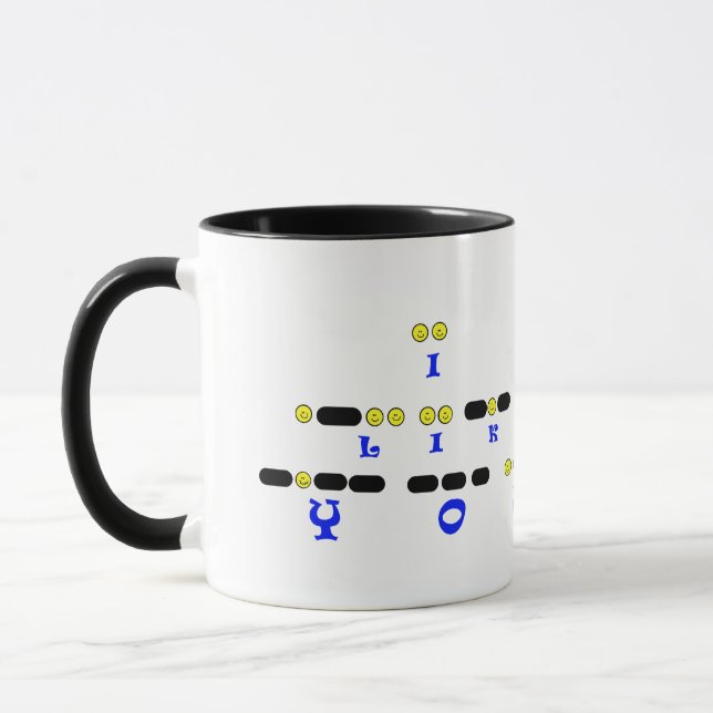I LIKE YOU  Morse Code Mug (Left)