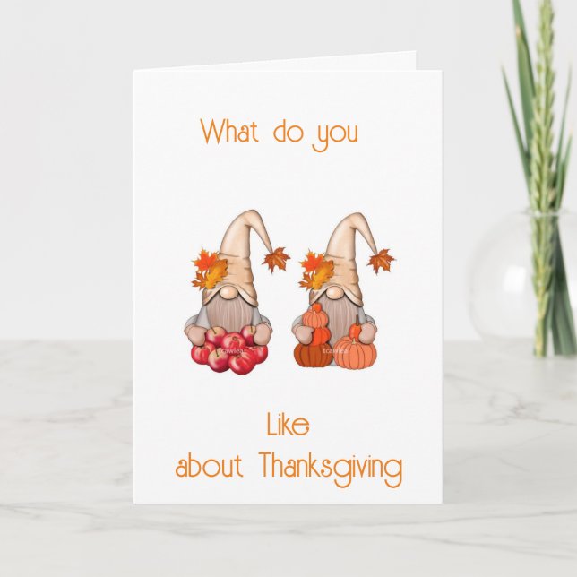 I LIKE "YOU" THE MOST AT THANKSGIVING HOLIDAY CARD (Front)