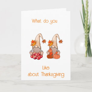 I LIKE "YOU" THE MOST AT THANKSGIVING HOLIDAY CARD