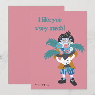 I like you very much. Classroom Valentine's Day Holiday Card