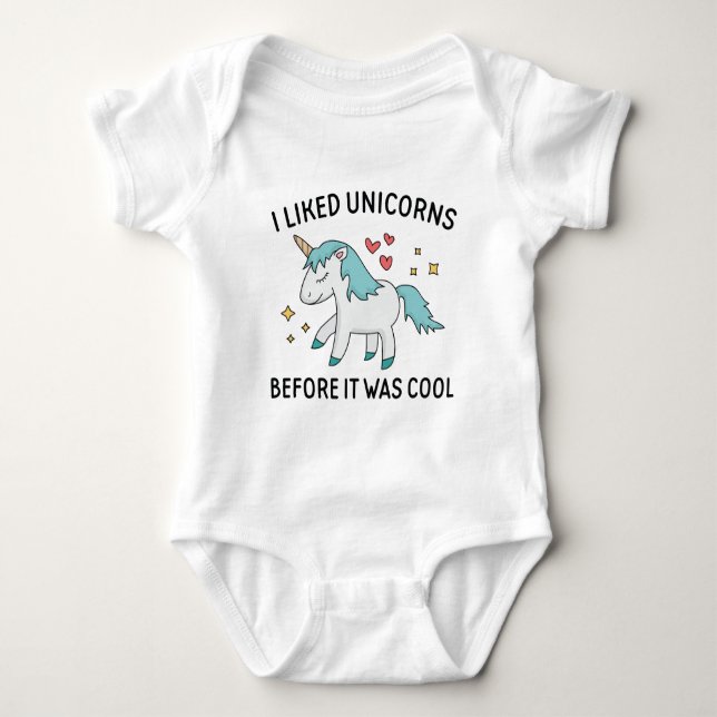 I Liked Unicorns Baby Bodysuit (Front)