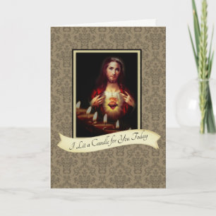 I LIT A CANDLE FOR YOU TODAY SACRED HEART JESUS CARD