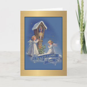 I LIT A CANDLE FOR YOU TODAY VIRGIN MARY ANGELS HOLIDAY CARD