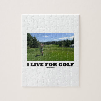 I Live For Golf (Golfer On Golf Course) Jigsaw Puzzle