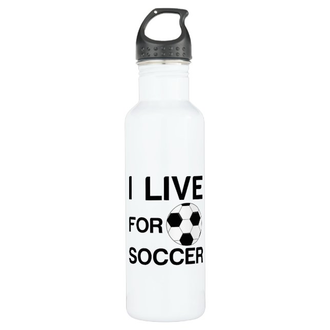 I LIVE FOR SOCCER 710 ML WATER BOTTLE (Front)