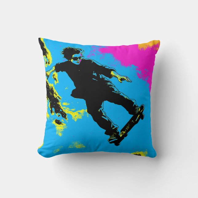 I Live To Fly - Skateboarder Cushion (Front)