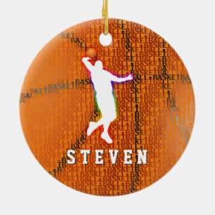I Live To Play Basketball Sport Gifts Ceramic Tree Decoration