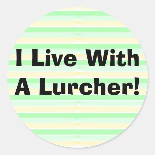 I Live With A Lurcher Sticker (Front)