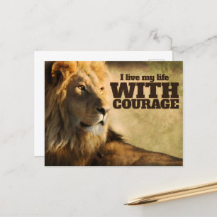 "I live with courage" Motivation Affirmation Postcard