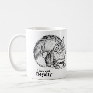 I Live with Royalty Cat Mug – Maine Coon Coffee
