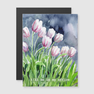 I’ll Be in My Office Watercolor tulips