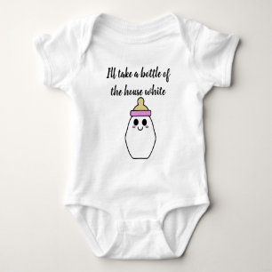 I’ll take a bottle of the house white - pink baby bodysuit