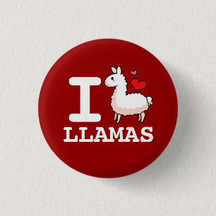 I Llama Llamas 3 Cm Round Badge