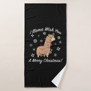 I Llama Wish You A Merry Christmas Llama Christmas Bath Towel