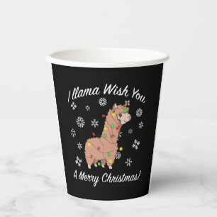I Llama Wish You A Merry Christmas Llama Christmas Paper Cups