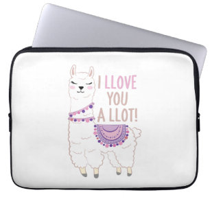 I Llove You a Llot - Funny Llama Laptop Sleeve