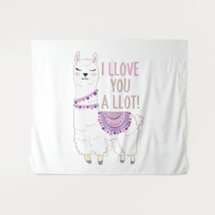 I Llove You a Llot - Funny Llama Tapestry