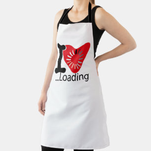 I LOADING HEART BY MASANSER PIXELAT APRON