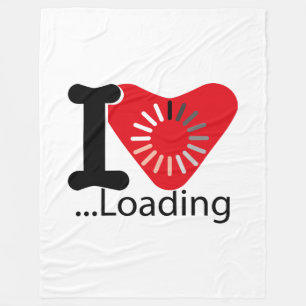I LOADING HEART BY MASANSER PIXELAT FLEECE BLANKET